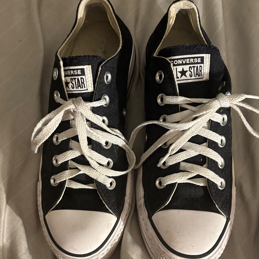 Converse All Star Black platform Canvas Shoes size women’s 9